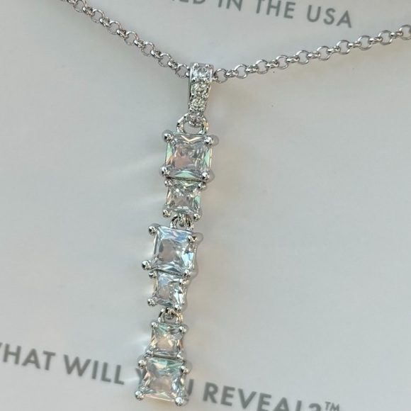 Bomb Party Jewelry - Bomb PartyDiamond Cubic Zirconia Rhodium Plating 18" + 2.5" extender Necklace